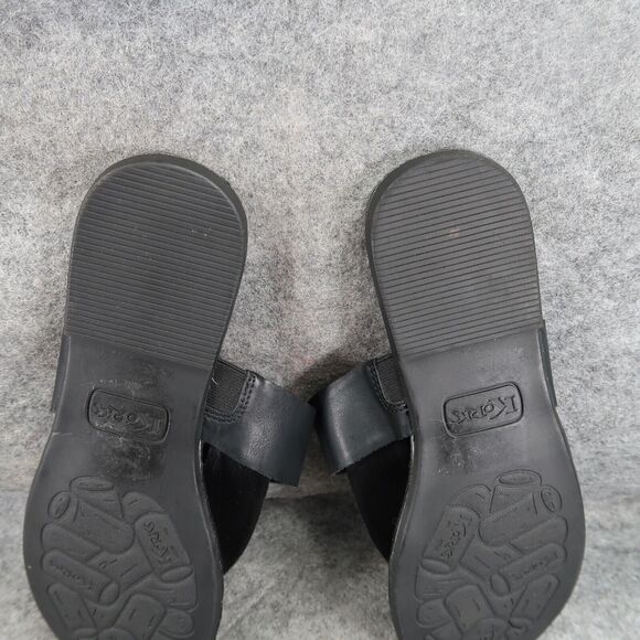 Korks Shoes Womens 9 Sandals Casual T Strap Thong Flats Slip On Black Comfort - Picture 11 of 13